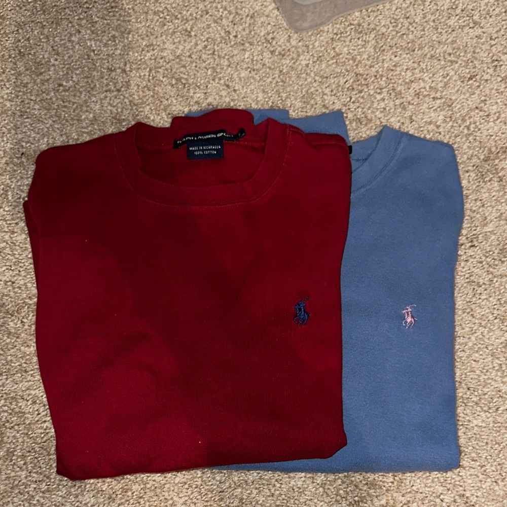 Polo by Ralph Lauren Red and Blue Long Sleeve Tees Bundle Mid-2000s